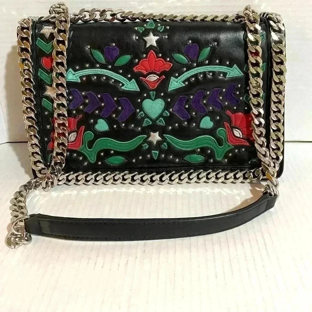 Zara Black Pvc Leather Crossbody Handbag